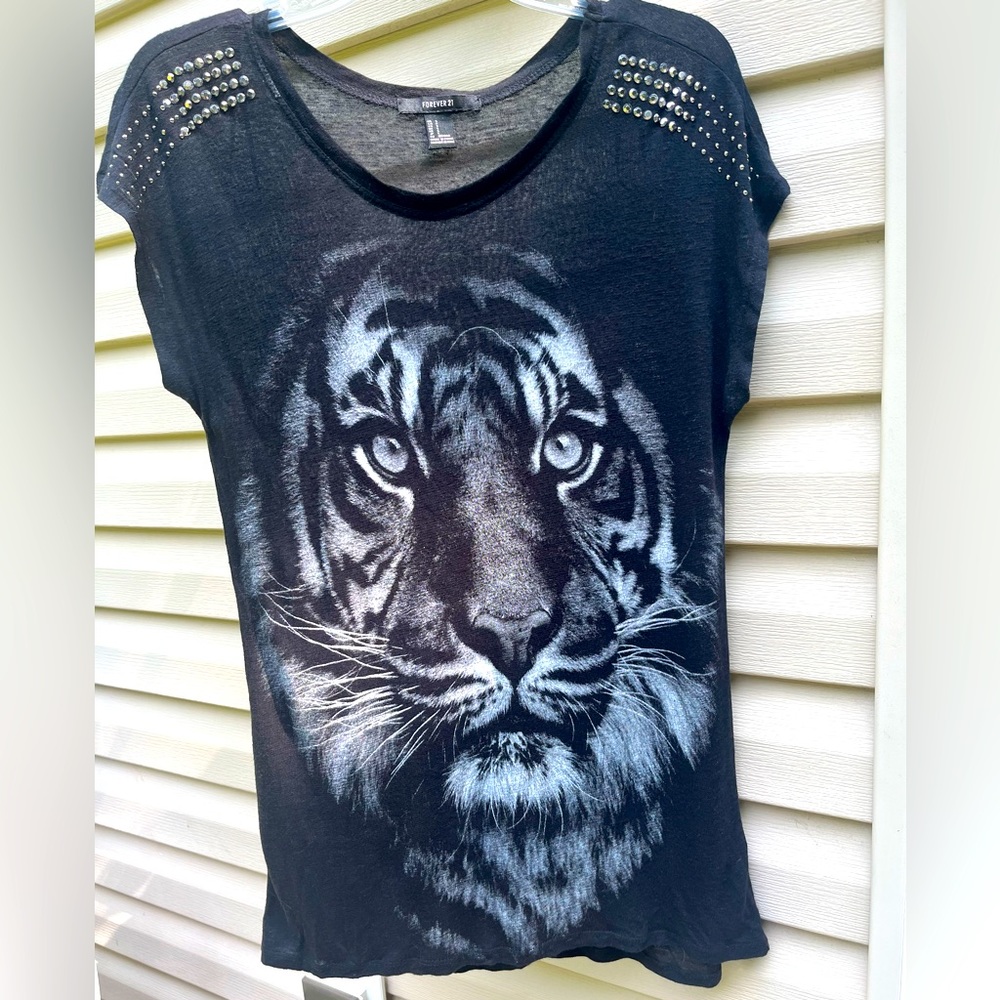 White Tiger Sheer Top